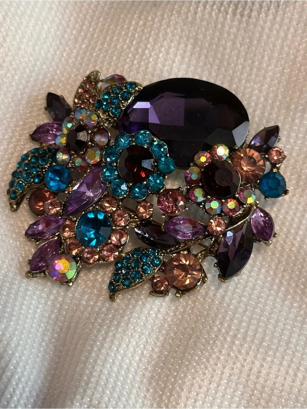 Multicolor Jeweled Statement Brooch/pendant 40